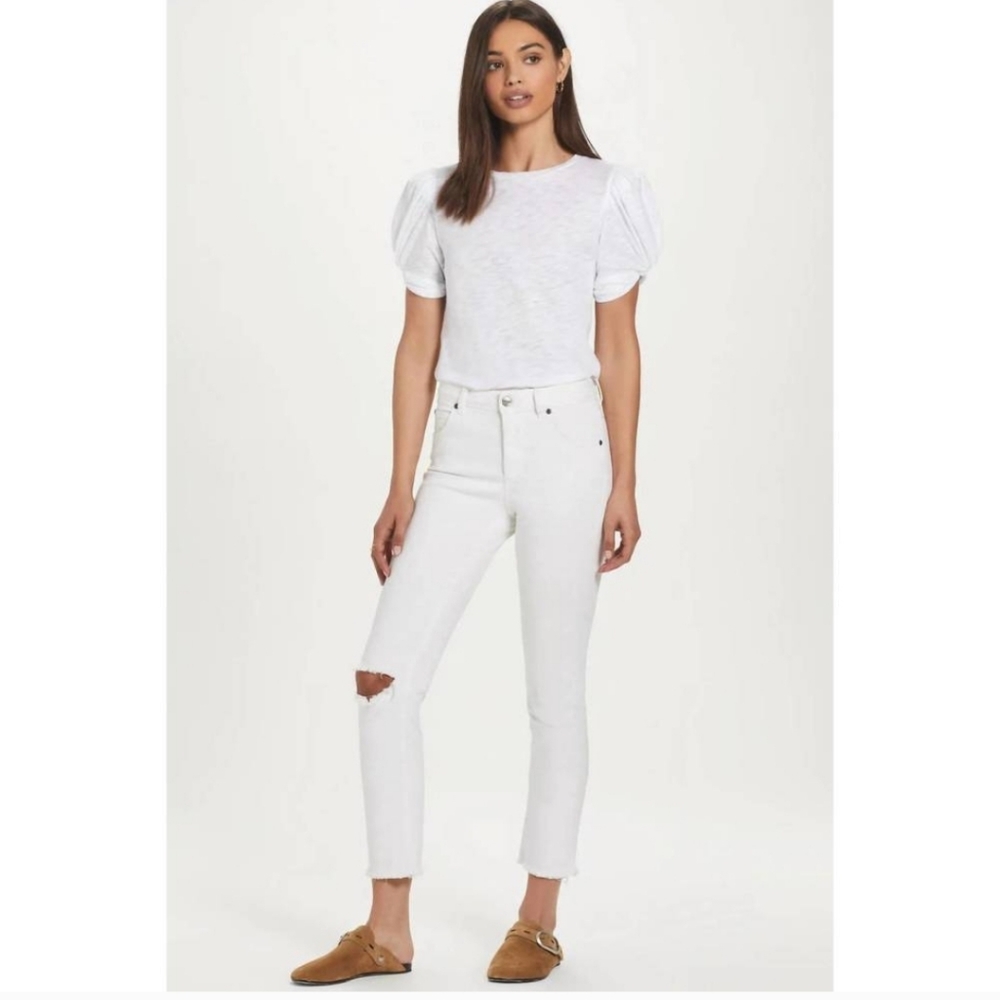 Goldie Mutton Knot Sleeve Tee White Size S